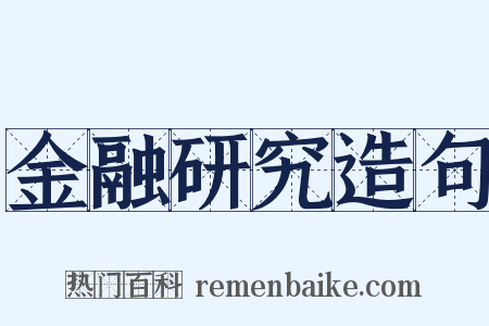 金融研究造句是什么意思的图片